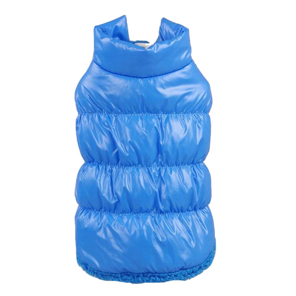 Autumn Winter Puppy Cat Warm Down Coat, Thickening Waterproof Windproof Fleece Lining Pet Dog Coat, Padded Jacket Apparel for Teddy, Yorkshire Terrier, Chihuahua Blue XS