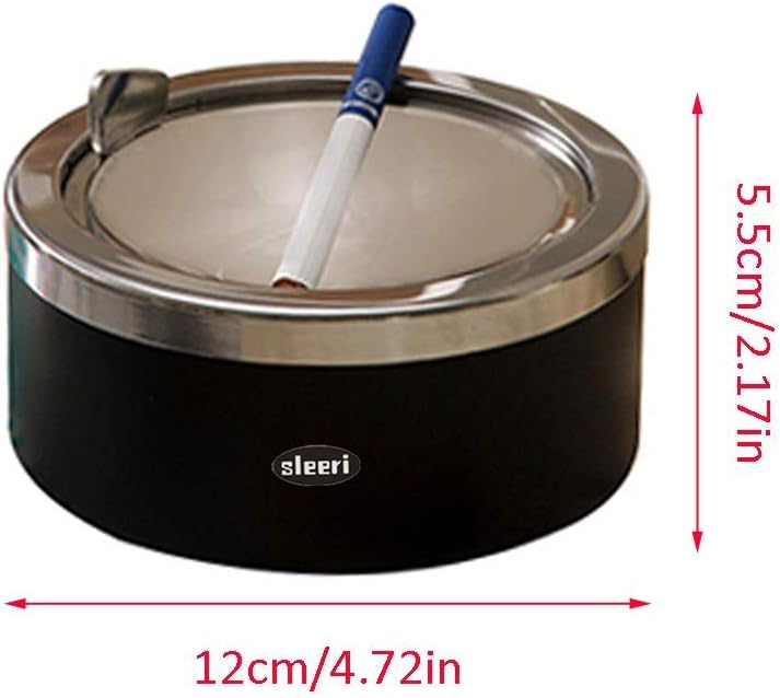 🔥 sleeri Windproof Smokeless Cigar Cigarette Ashtray Press Down Ash Container Tabletop with lid