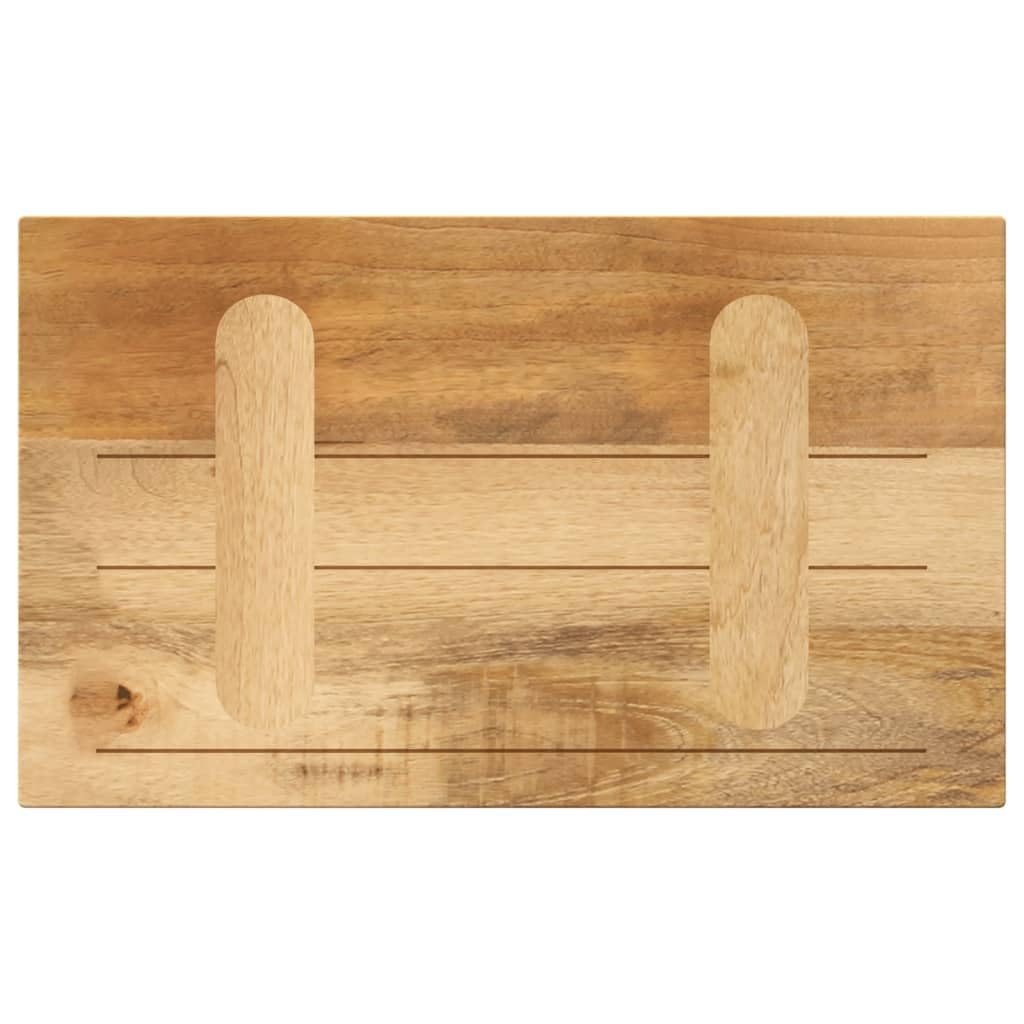 Tablero de mesa de 40 x 20 x 3,8 cm, rectangular, madera maciza de mango, robusta mesa de repuesto áspera para mesa de comedor, escritorio y mesa de centro, placa de madera natural, único