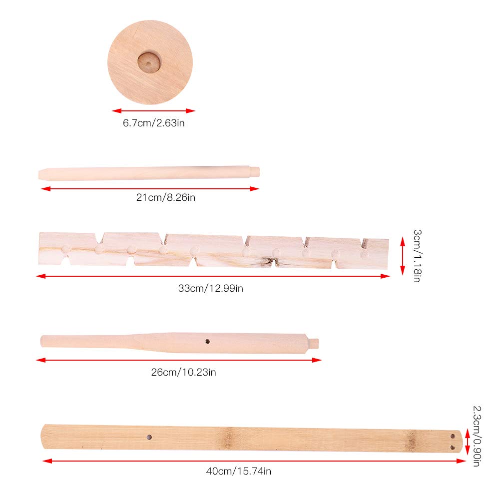 equlup Fire Making Tool Set, Wood Drilling Fire Making Tool 33x3cm/12.99x1.18in Primitive Wood Survival Practice Friction Fire Tool for Outdoor Camping