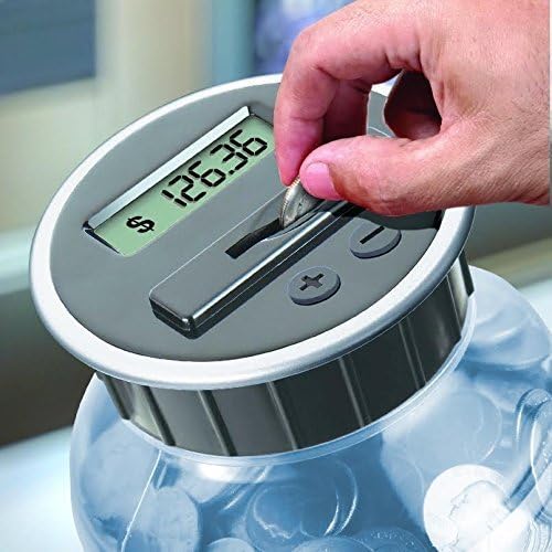 Miniatura 2 de Jarra digital de alcancía de ahorros, contador automático de todas las monedasde Estados Unidos, incluidos los dólares y medios dólarestransparente,