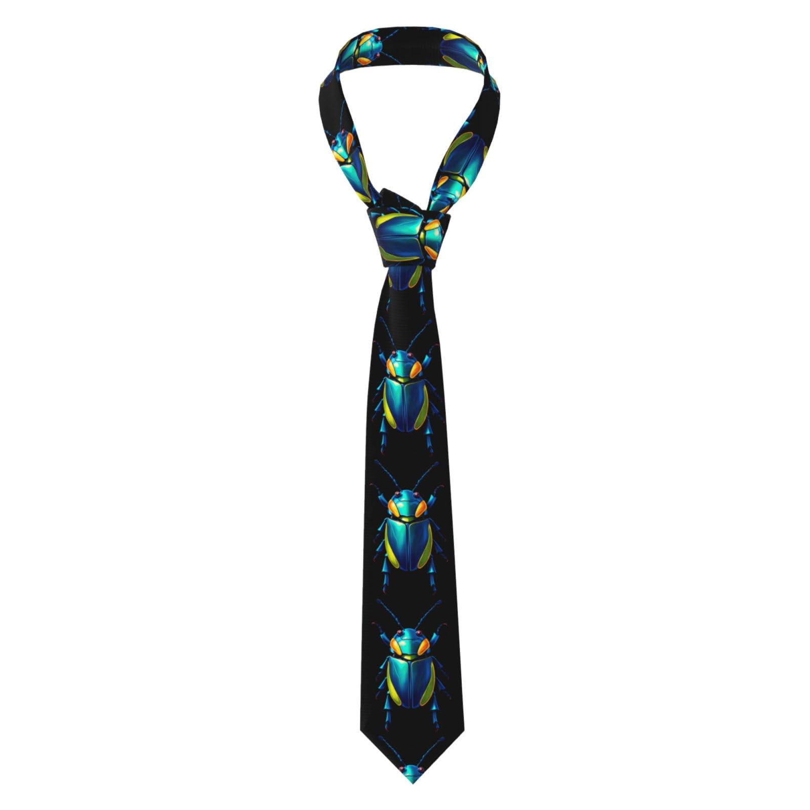 QAZWZML Metallic Beetle Patterned suit ties, men's business ties, suitable for commuting, banquets, and everyday wear.