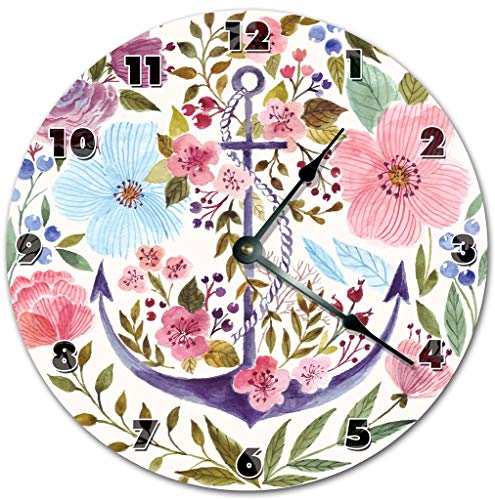 Reloj de pared decorativo 10.5 pulgadas floral miniatura 1