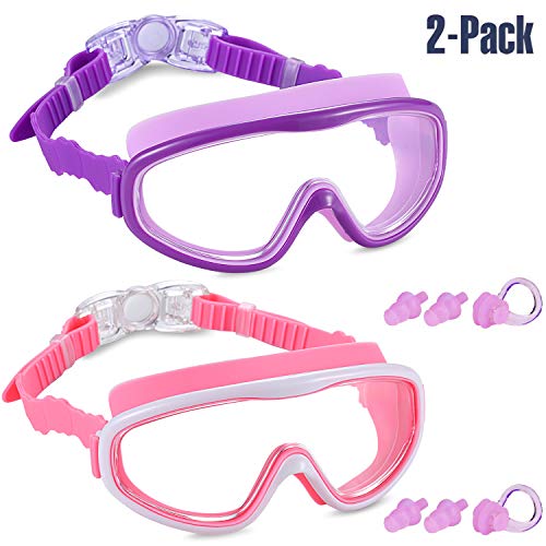 Yizerel 2 Pack Kids Swim Goggles, Swimming Glasses for Children and Early Teens