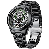 腕時計 メンズ 高級 機械式 スケルトン 自動巻き 手巻き タングステン鋼 男性用 腕時計 おしゃれ 50M防水 サファイアガラス タングステンバンド 夜光 watch for men ブラック