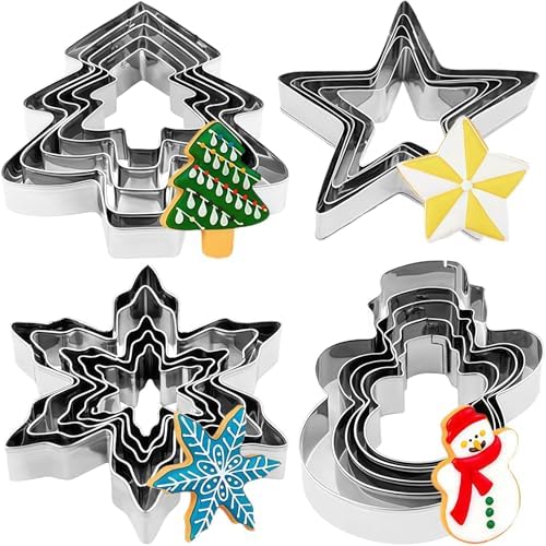 20-teiliges Weihnachts-Ausstechformen-Set, Edelstahl, Keksausstec...