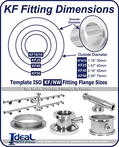 Image of VAC040T KF-40 3-Way Tee Fitting, Polished Stainless Steel 304