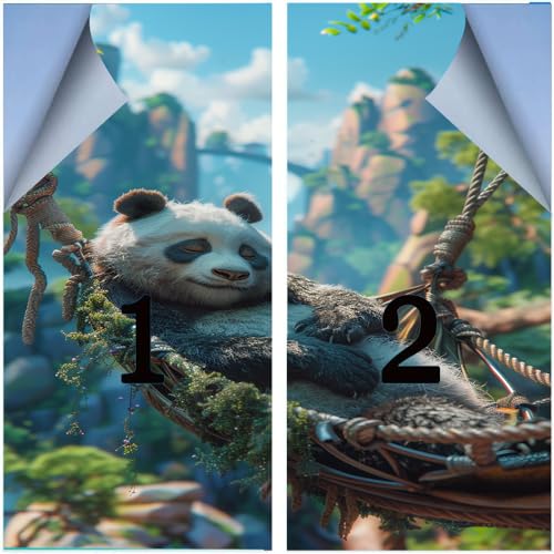 Vinilo Decorativo para Ventanas Sleeping Panda 27.6x47.2 pulg x2 miniatura 3