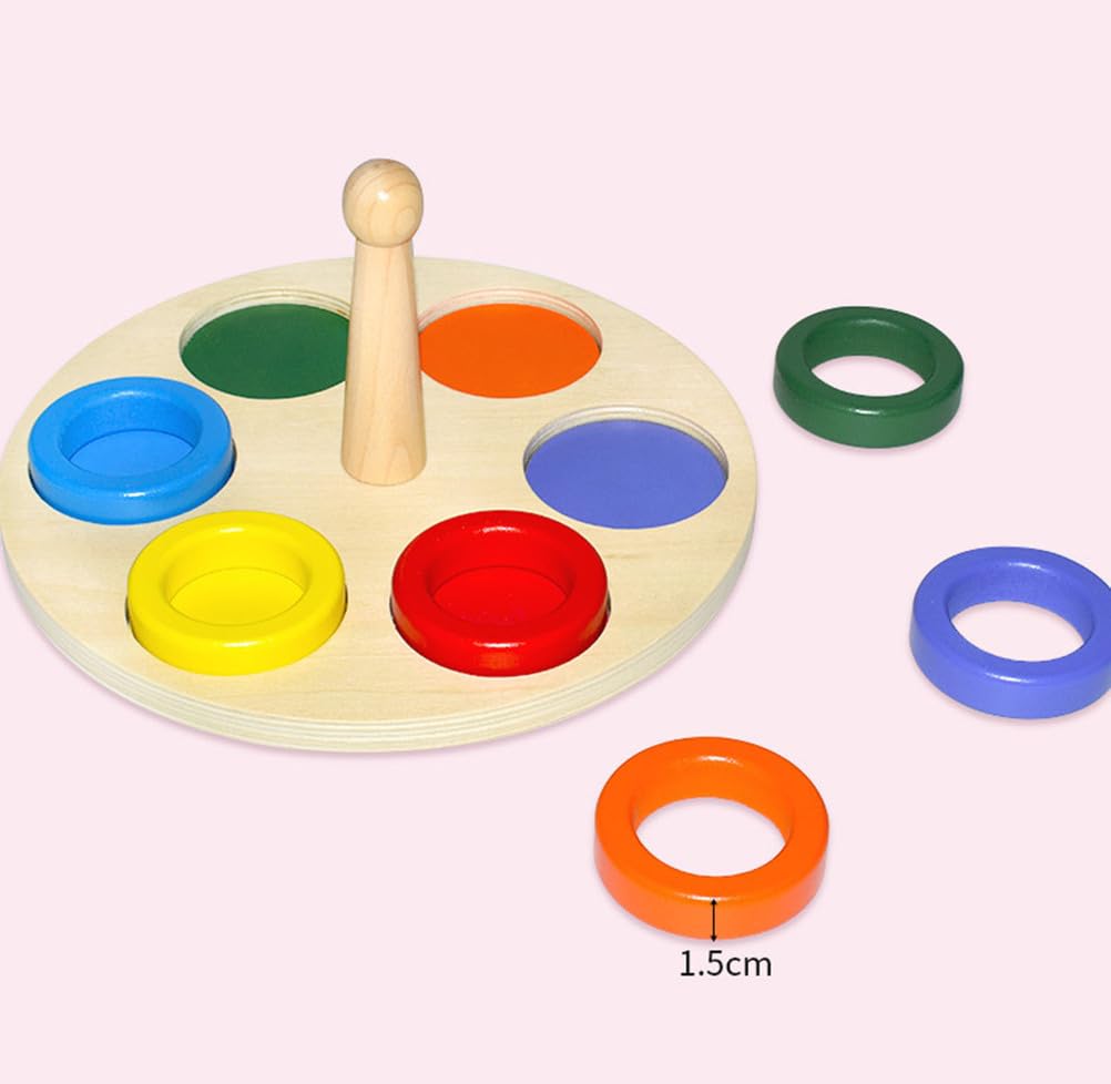 Juguete de apilamiento de Anillos arcoíris, Juego de clasificación de Anillos