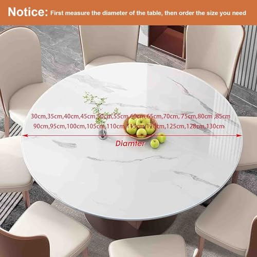 Nappe transparente ronde 125cm imperméable film 3mm lavable - 6