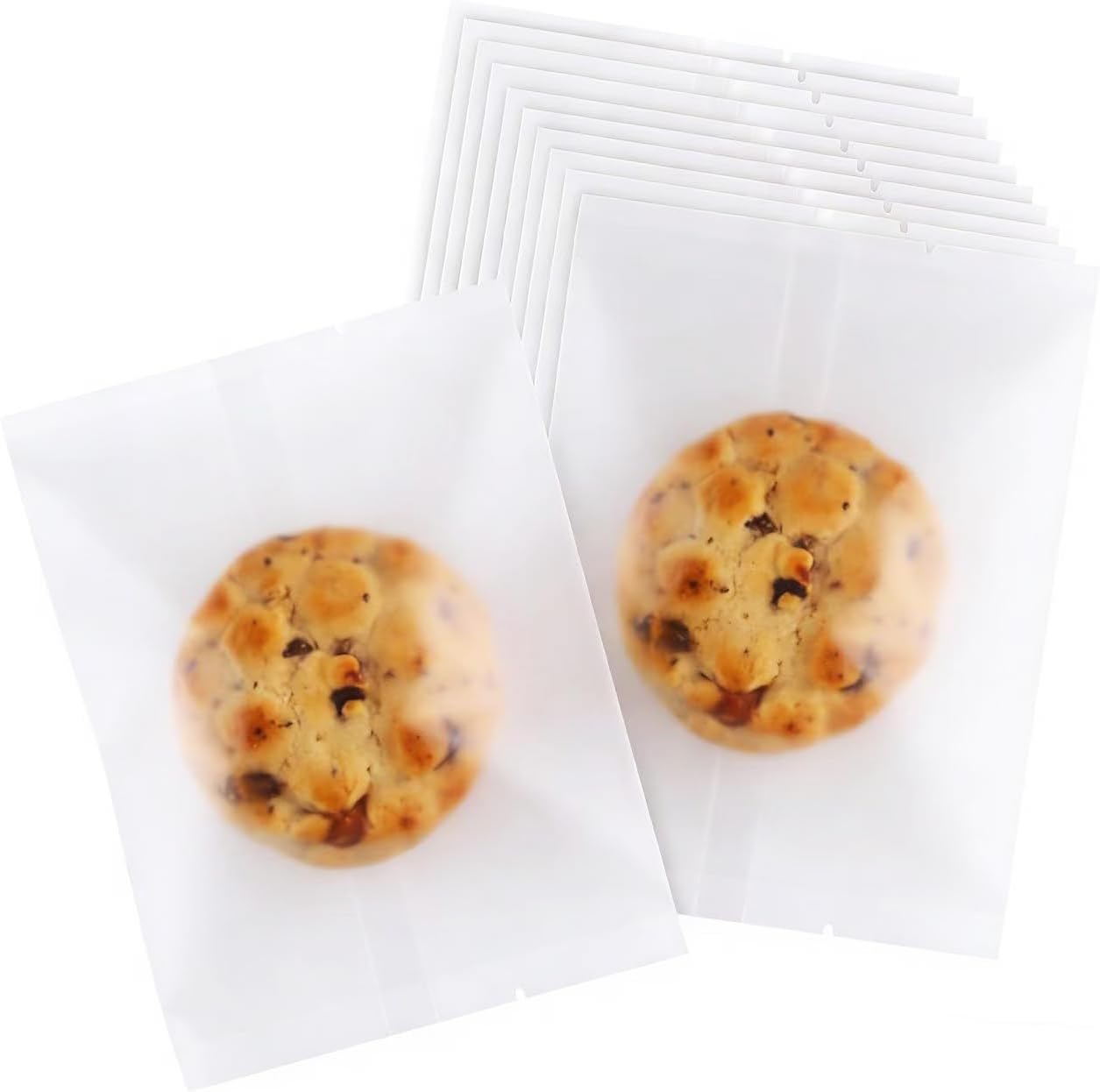 100 Pcs 4-3/10 x 5-9/10 Inch Matte Frosted Heat Seal Bags for Cookies,Cookie Bags with Seal,Small Treat Bag for Packaging Candy Snack Pretzel Baked Food