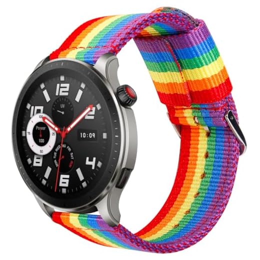 Estuyoya – nylonarmband kompatibelt med Xiaomi AMAZFIT Stratos 2/Stratos 2S/Pace Pride Gay HBT-färger, bredd 22 mm justerbar andningsbar vardaglig sportstil elegant