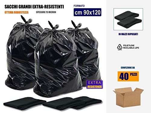 Sacchi Neri Per Spazzatura 120 Litri - 200 Pezzi 90x120 Cm, Resistenti E Ecologici - Foto 6