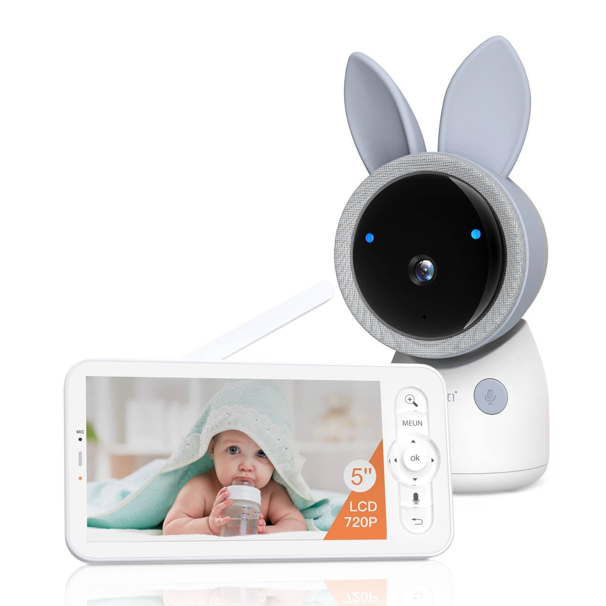 ARENTI AINanny Kit Plus - Vigilabebés con Pantalla LCD de 5" (4 MP, Giro e inclinación, Seguimiento automático)