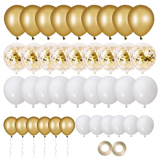 70 Piezas Globos Dorados,Globos Metalizados de Confeti Dorado Blancos,Globos Helio para Cumpleaños Bodas Aniversario Bautizos Comunion Baby Shower Graduacion Fiesta Decoracion (Oro)