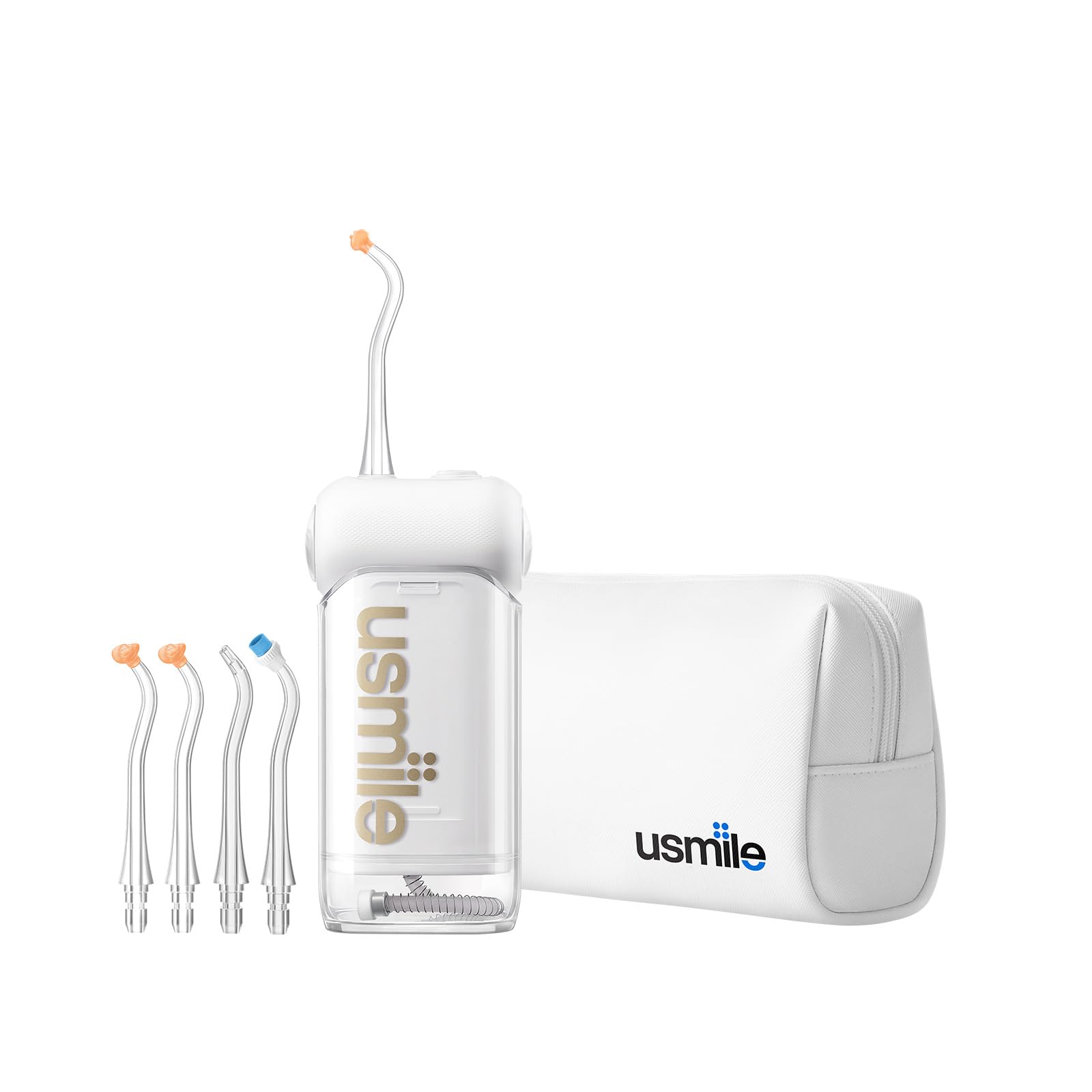 3-in-1 Bundle usmile C10 Portable Water Flosser White S-Type Nozzles Travel Case Complete Oral Care Set for Home