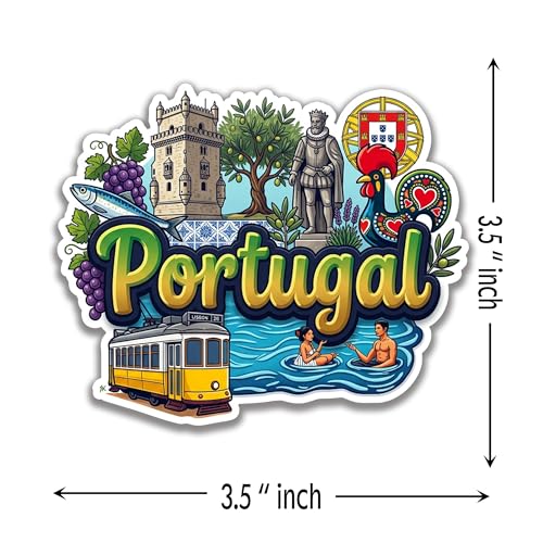 Image of Portugal Fridge Magnet - Premium Engineered Wood, Glossy Finish, HD Print, Precision Laser‑Cut Travel Souvenir Gift, Durable Decorative Refrigerator Magnet