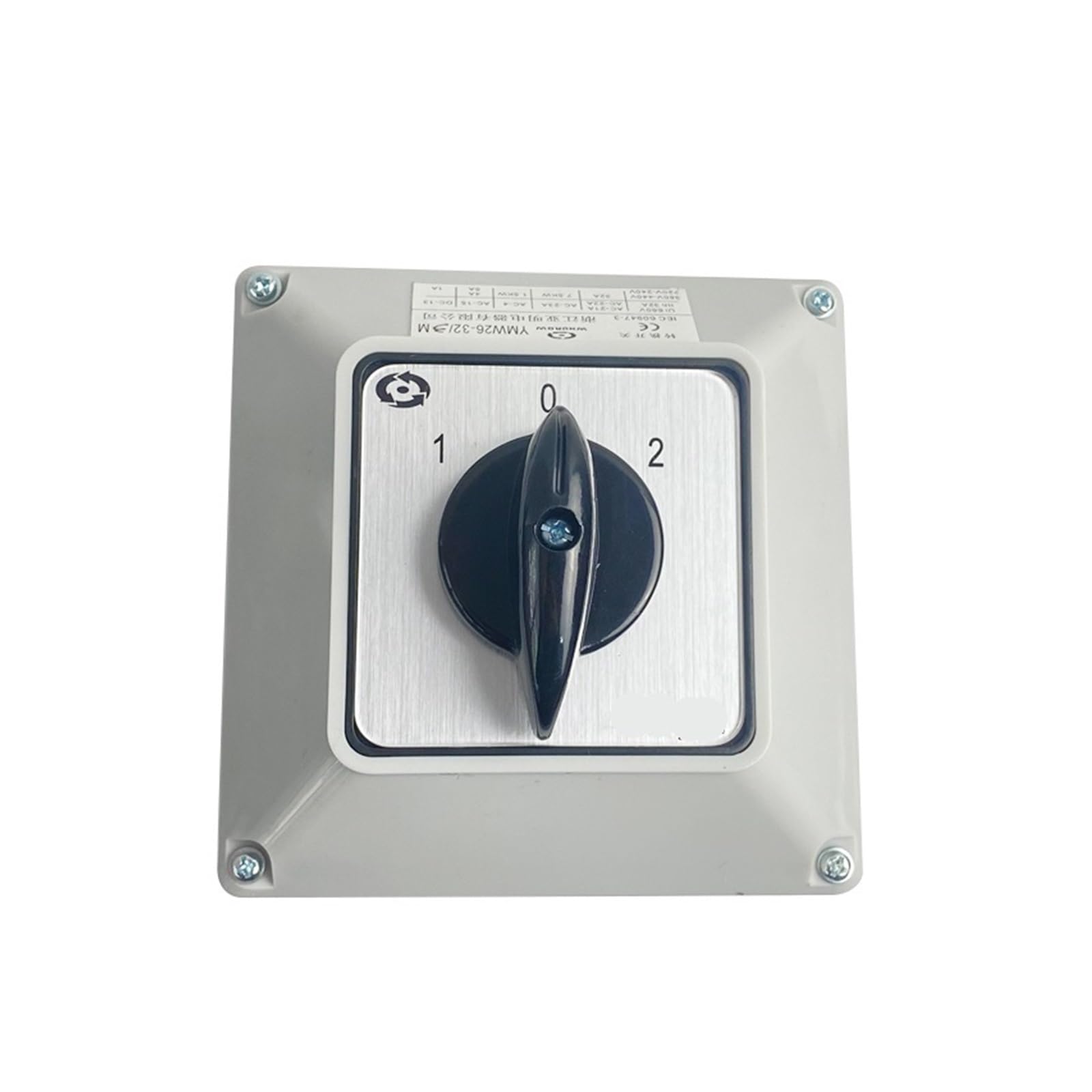 YAPOLQTNM YMW26 LW28 LW26-32/4M Changeover Rotary Cam Switch Knob 32A Four Poles 3 Position with Waterproof Box IP65 Interruptor
