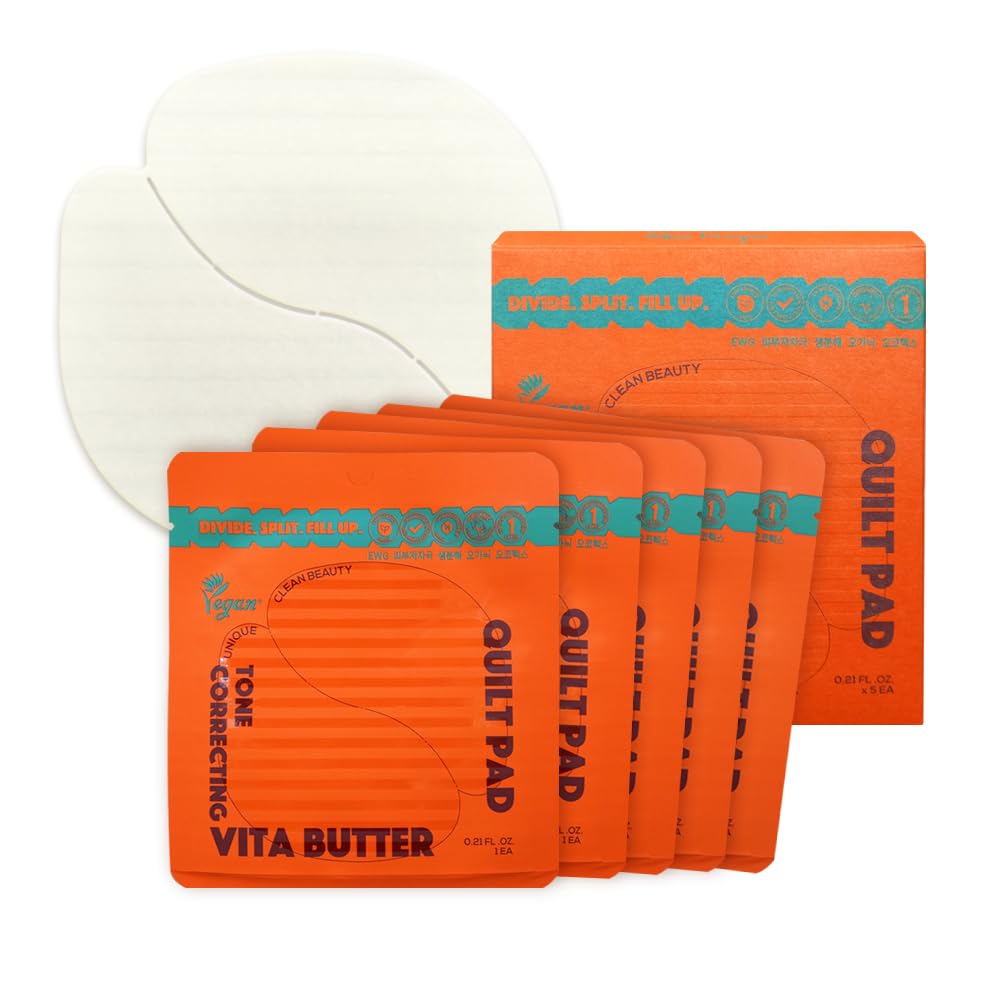 MissDragon Vita Butter Tone Correcting Quilt Toner Pad (50 Pads, 200 Fabrics) – Vegan Korean Skincare Facial Hydrating Vitamin C NiacinamideToner Pads for All Skin Type