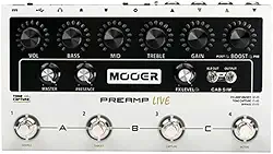 Mooer Pedal Preamp Live M999, para Guitarra, USB, Saída XLR Balanceada MIDI In e Out, Impulse Response, 12 Canais, Tone Capture, Impulse Response, Interface de Áudio
