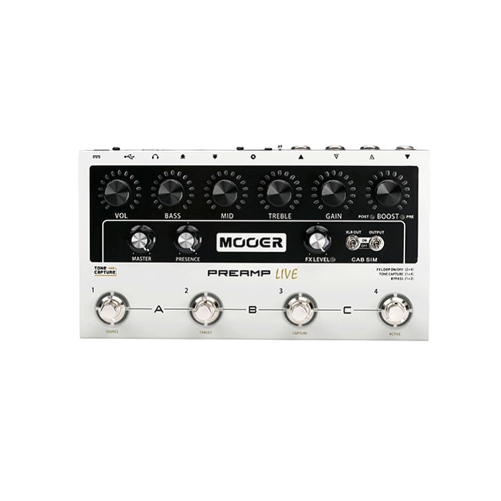 Mooer Pedal Preamp Live M999, para Guitarra, USB, Saída XLR