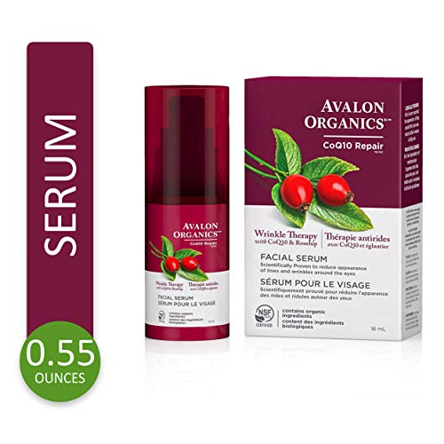 Avalon Organics Activo CoQ10 Arrugas Serum Arrugas Defensa - Una mezcla única de extractos de plantas y CoQ10-16 ml