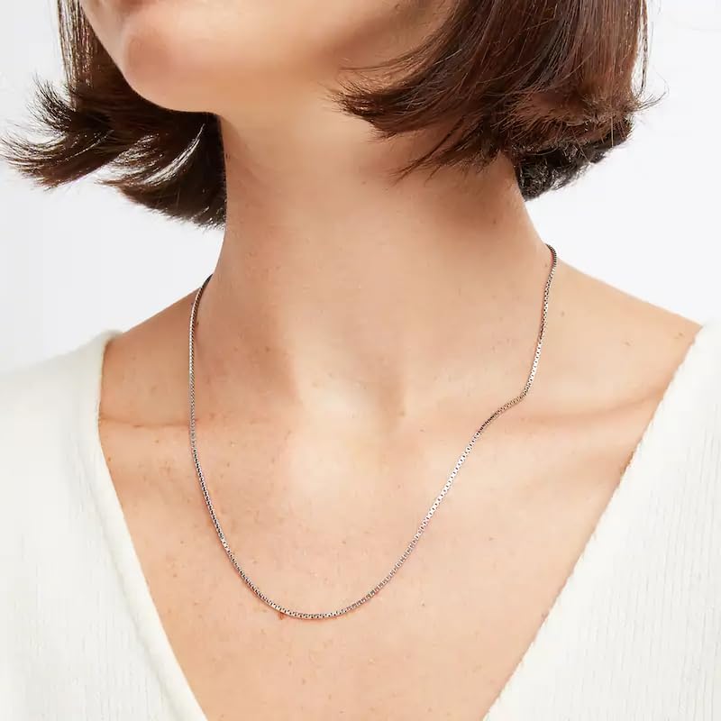 Box Chain for Men 925 Sterling Silver Box Chain Necklace for Men Women Lobster Clasp 1.5/2/3mm, 16-26 Inch - Image 2