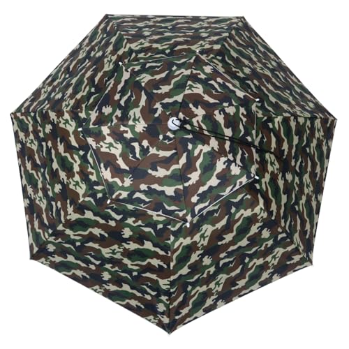 Parapluie fixé tête mains libres camouflage 95 cm double couche protection solaire