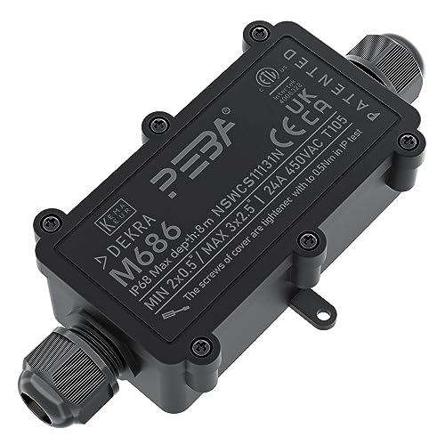PEBA Abzweigdose 2 Wege IP68 Schwarz