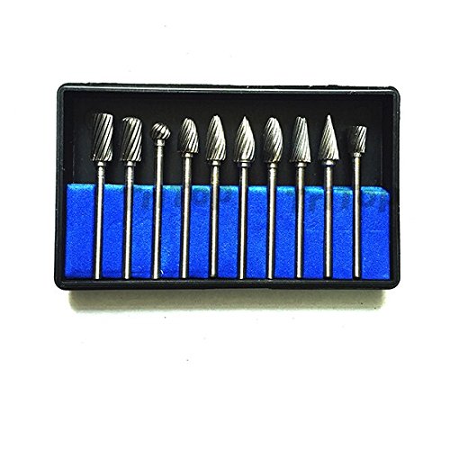 10pcs 1/8inch 3mm Shank Tungsten Carbide Burr Rotary Cutter files Set