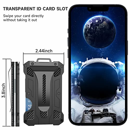 Vyncs Wallet For Men Minimalist Wallet Slim Metal With Money Clip Slip-Out Silicone Transparent Window Hold Up 16 Credit Card Rfid Blocking Aluminum Tactical Wallet-Grey #TOP2