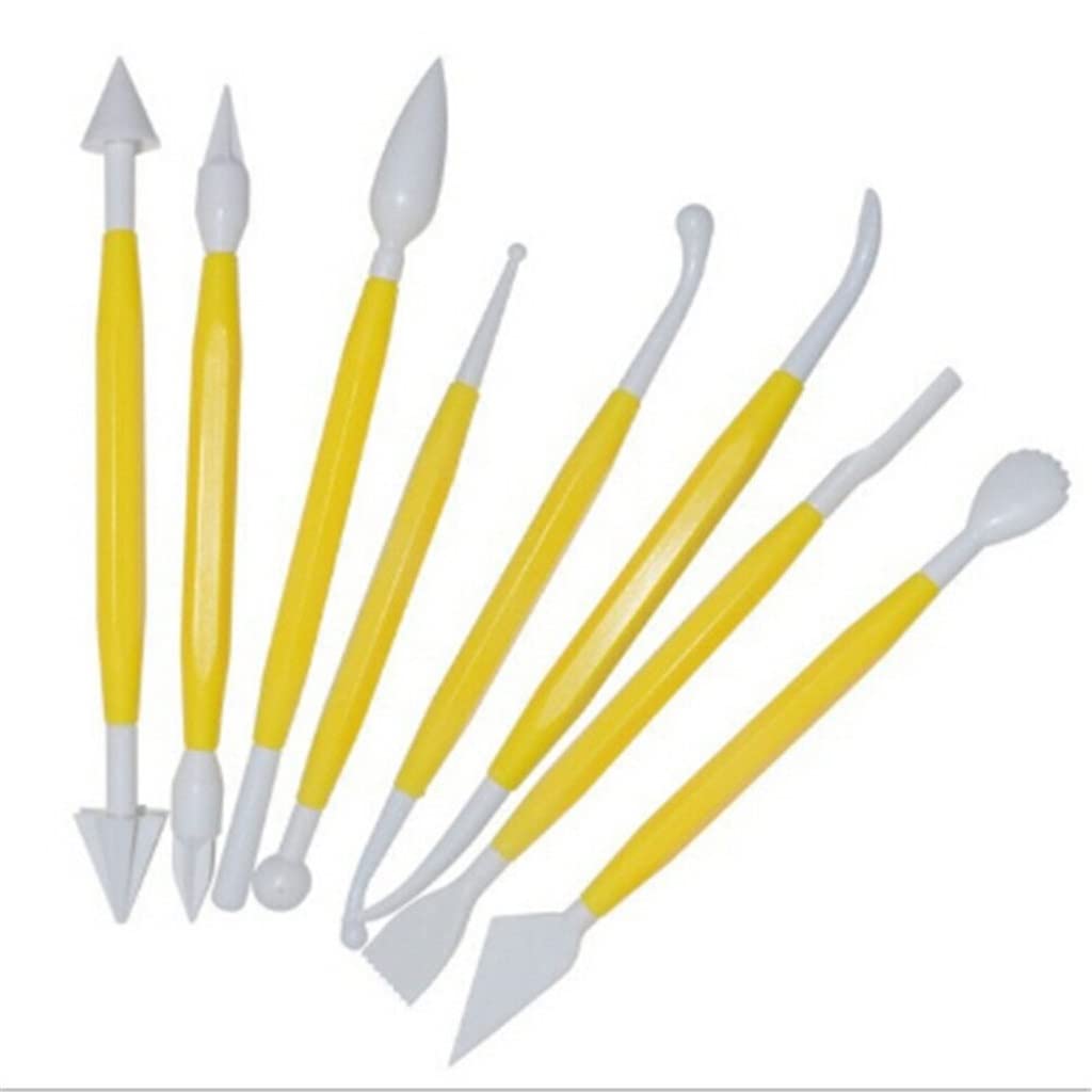 Set 8 Strumenti Per Scolpire L'argilla, Accessori In Metallo Con Impugnatura In Gomma, Per Ceramica E Modellismo - 5