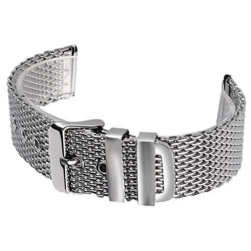 Bracelet de montre acier inoxydable argent boucle ardillon robuste