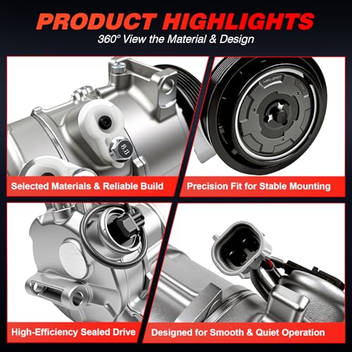 Image of A /C Compressor with Clutch Compatible with Dodge Caliber 2009-2012