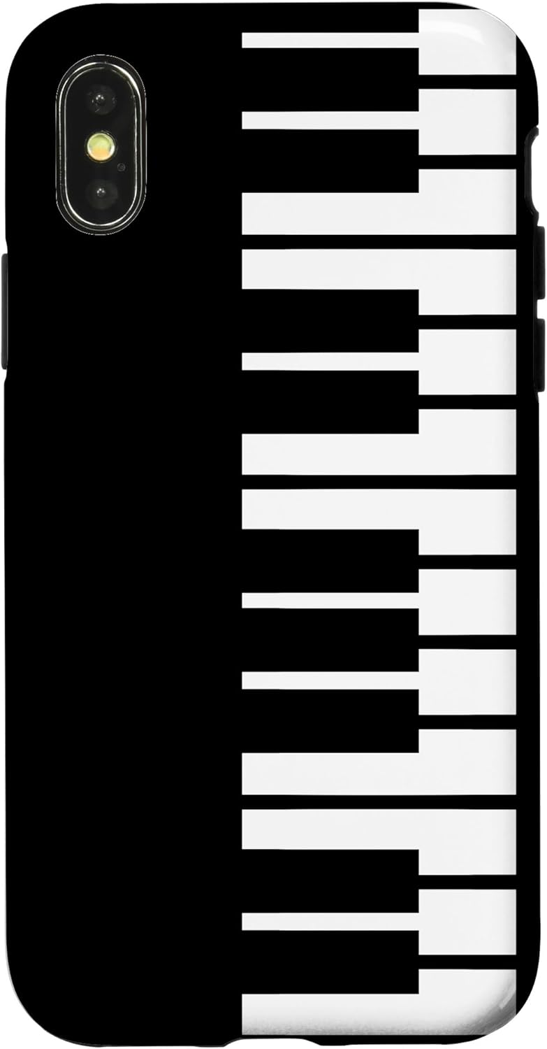 Black White Piano Keyboard Pianist Music Lovers Case for iPhone 14