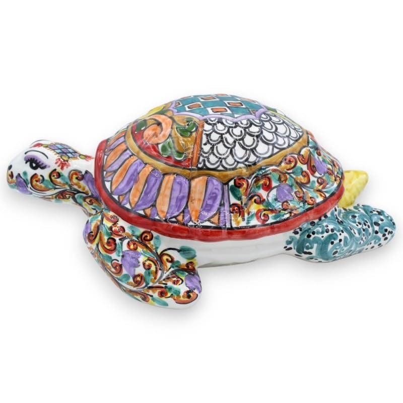 Tortue en céramique artisanale de Caltagirone idée cadeau haut de gamme