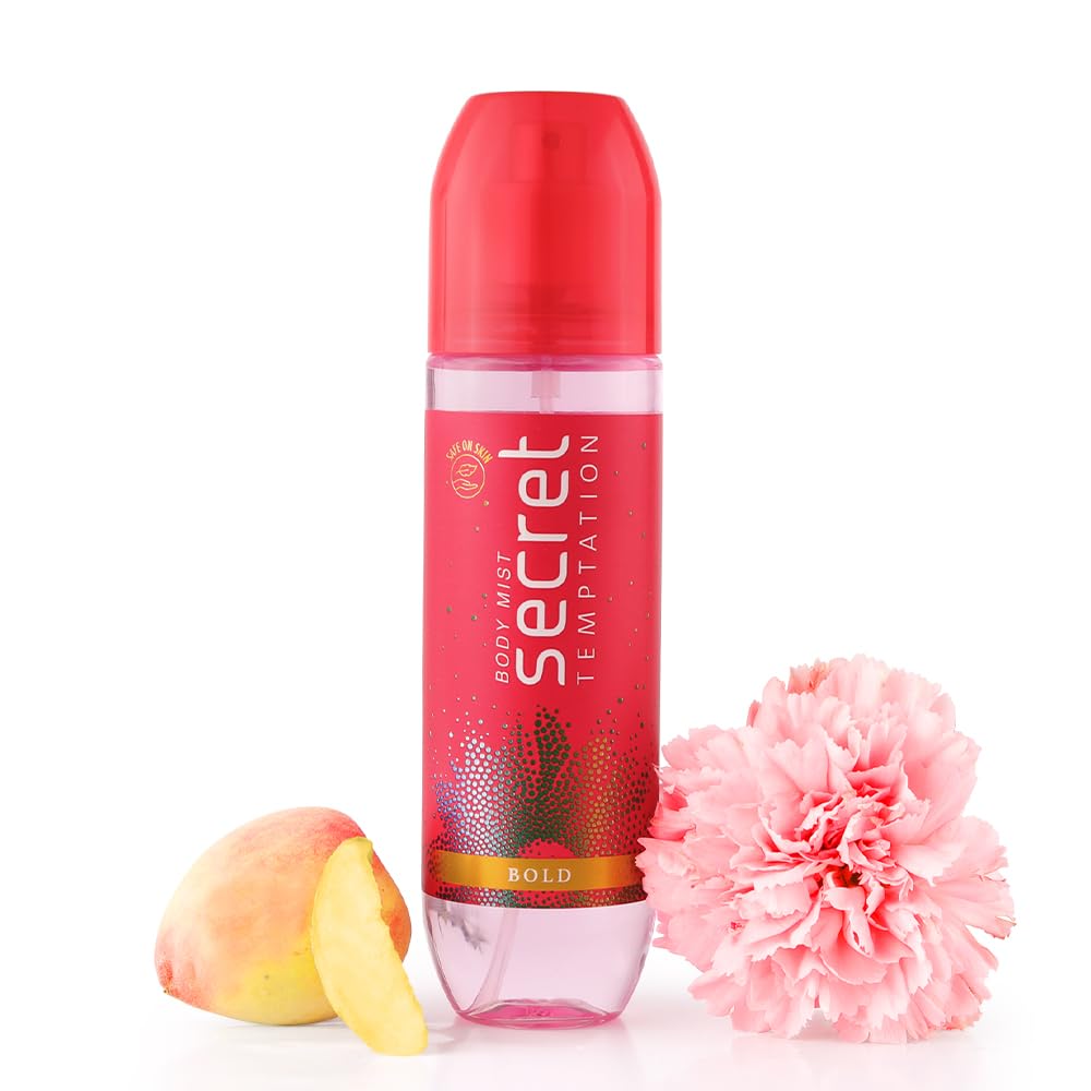 Secret Temptation Bold Body Mist Perfume for Women, 120ml|Long-Lasting Fragrance|Dermatologically Tested & Safe on SkinlFruity Body Mist Deo for Women Secret Temptation Bold Body Mist Perfume for Women, 120ml|Long-Lasting Fragrance|Dermatologically Tested & Safe on SkinlFruity Body Mist Deo for Women