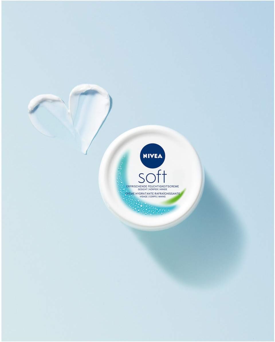 NIVEA Soft Refreshing Moisturising Cream (375 ml), Nourishing Soft Cream with Vitamin E and Jojoba Oil, Fast Absorbing Skin Cream - Image 5