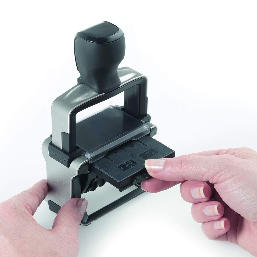 Trodat Professional 5030 Timbro Datario Autoinchiostrante, Larghezza Impronta 4x26 mm, Formato Data GG MMM (prime 3 lettere in Italiano) AAAA, Altezza Caratteri 4 mm, Cartuccia Inclusa Inchiostro Nero