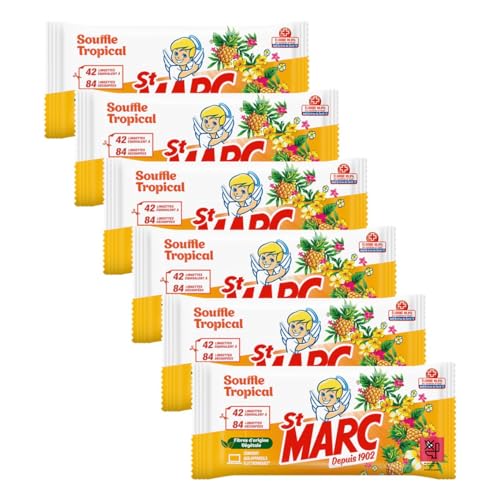Lingettes désinfectantes St Marc éliminent les bactéries Souffle Tropical x252