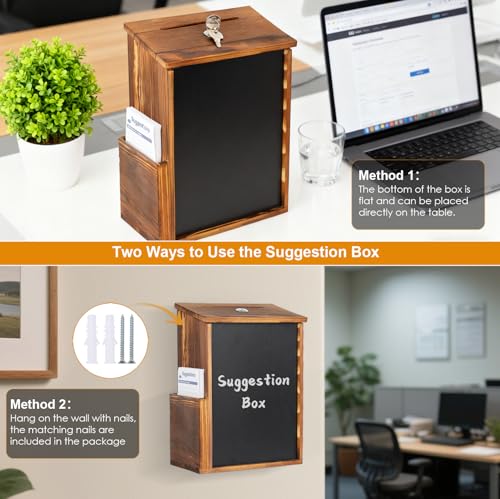 Boîte à suggestions en bois pour sécuriser vos collectes de dons