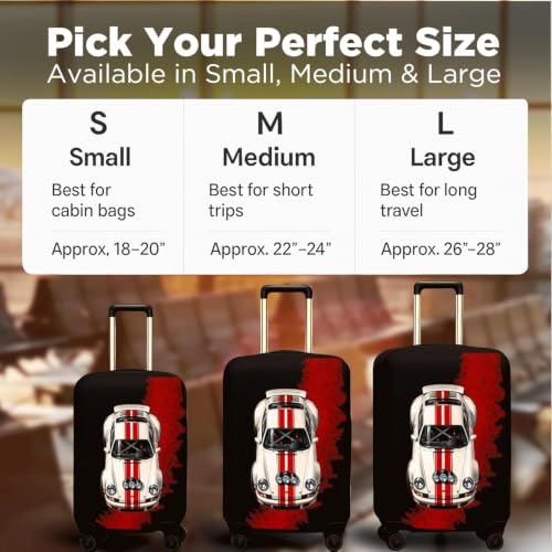 Image of Spendex Polyester Protective Luggage Cover | Hard Luggage Trolley Bag Cover | Washable | Dust Proof | S /M /L - Combo | Rallye