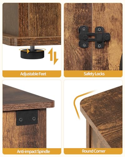 Hzuaneri Hundekäfig Möbel, 108 cm Hundebox für Zuhause, 3 Türen, Bogentür, Moderne Hundebox Indoor für Hunde, Beistelltisch, Hundekäfig Hochbelastbar, 108 x 64 x 76 cm, Vintagebraun DFC86001B