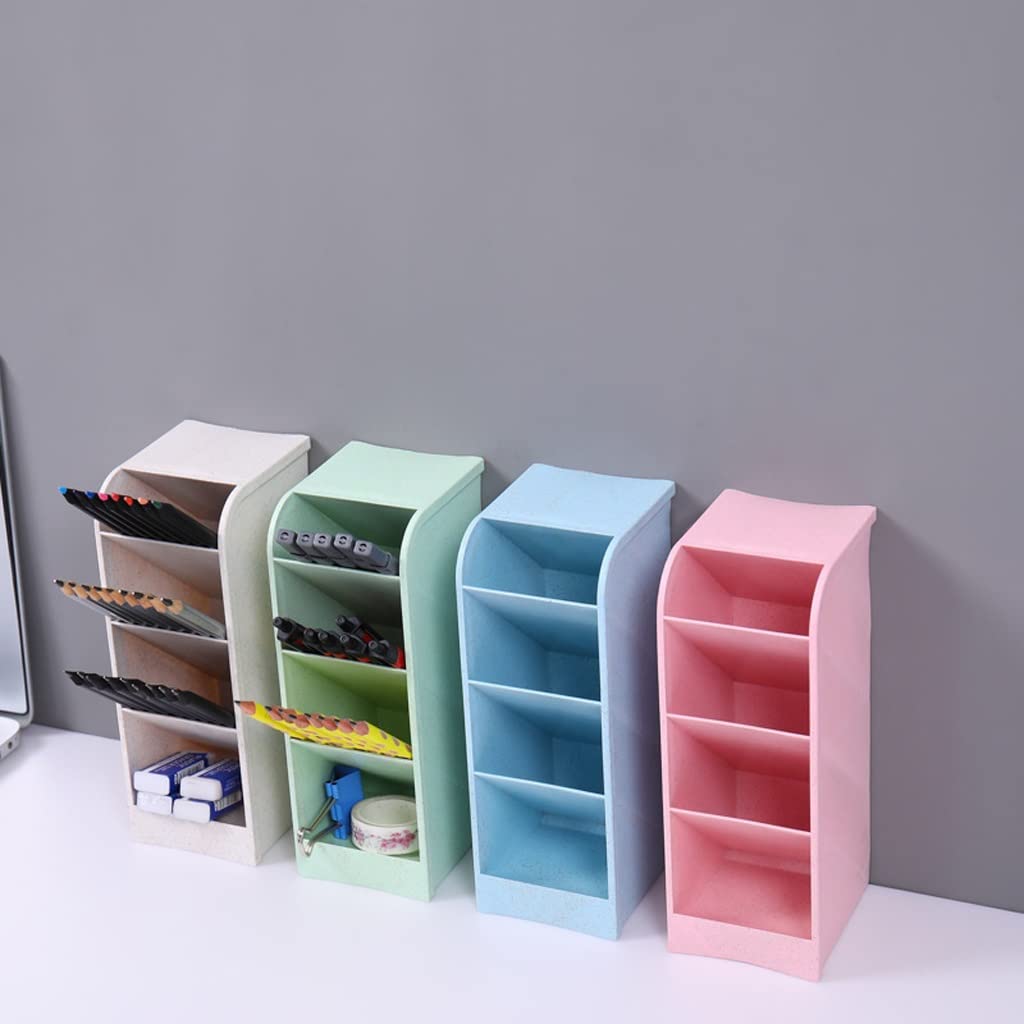 Stifthalter für den Schreibtisch, Mehrfarbiger Schreibtisch-Organizer, hoch, 8 Fächer, 2 Stück(Green - H20.3cm)