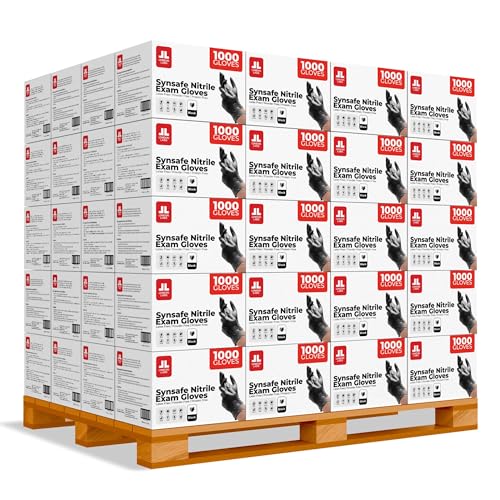 London Labs Synsafe 4 Mil -Black Nitrile Exam Gloves &ndash;Disposable Latex Free & Powder Free &ndash; Extra Strong, Rubber Gloves &ndash; First Aid Kit, Medical, EMT, Cleaning, Cooking - 105 Cases of 1000 Count