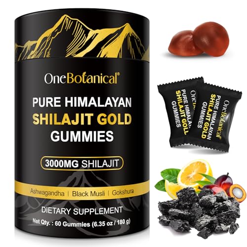 Gomitas de Shilajit, 60 Shilajit Gummies del Himalaya, Ácido Fúlvico y más de 85 Oligoelementos para el Sistema Inmunitario y el Equilibrio del Estrés - Veganas, Sin Azúcar