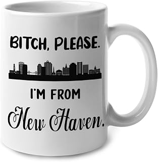 Keramisk mugg Please I'M from New Haven kaffemugg | Tekopp unik porslinsmugg hållbara kaffekoppar för kontor, jul, syster, 330 ml