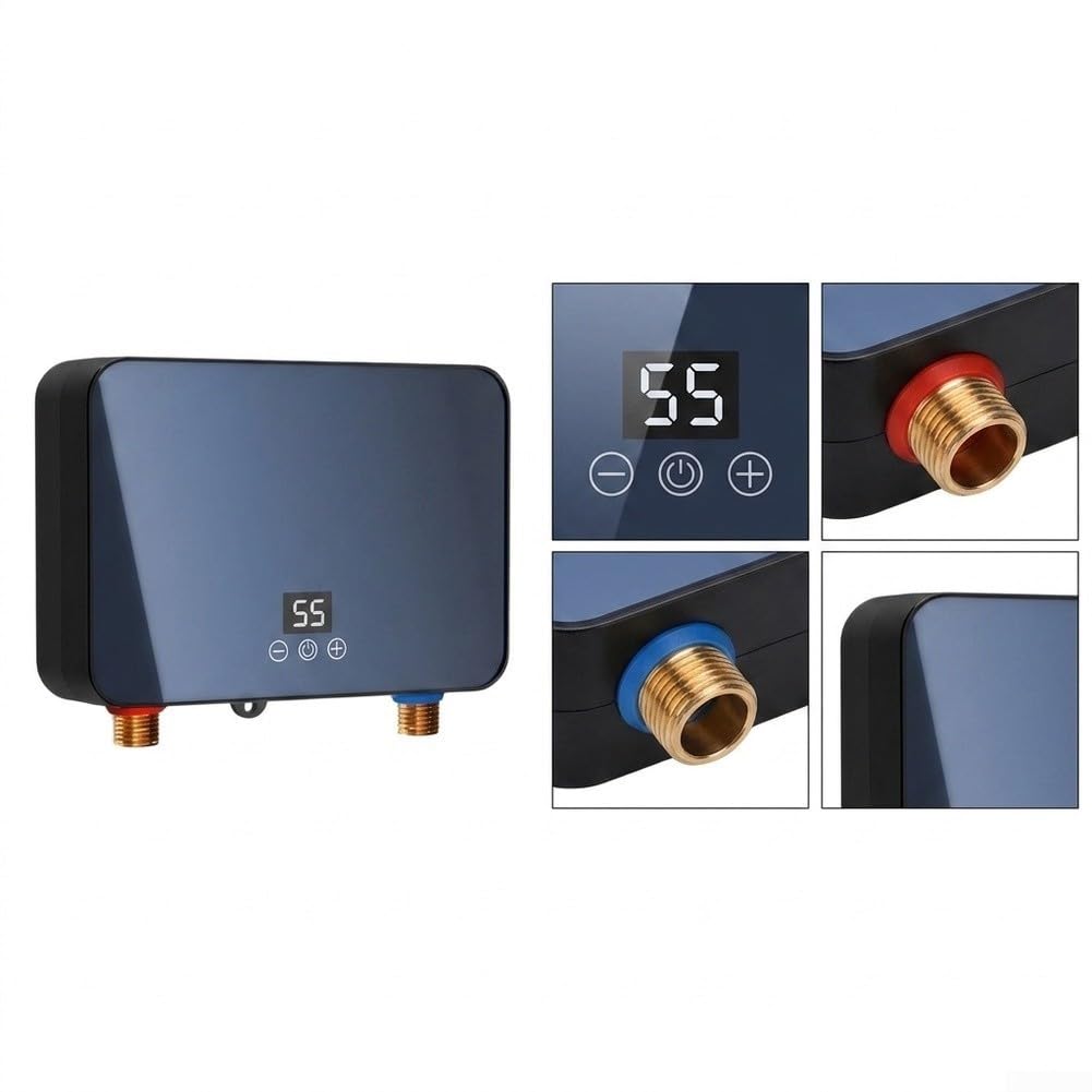 Scaldabagno Elettrico 220V Display Touch IPX4 Impermeabile(EU Blue)