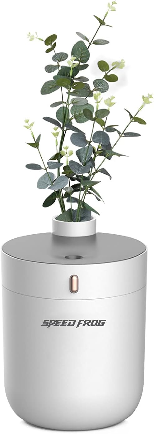3in1 Humidifer, Aroma diffuser & Vase 300ml Cool Mist Ultrasonic Humidifiers, Aromatherapy oil diffusers, Auto-Off mini Vaporiser humidifier for Home Bedroom room Office Spa Plants (white)