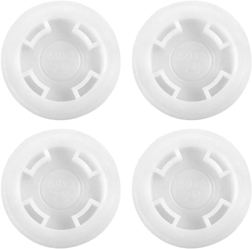 Bung Cap with 2" Thread Size for 55 Gallon Plastic Drums, 4 Pack Poly Buttress Drum Bung, Fine Thread